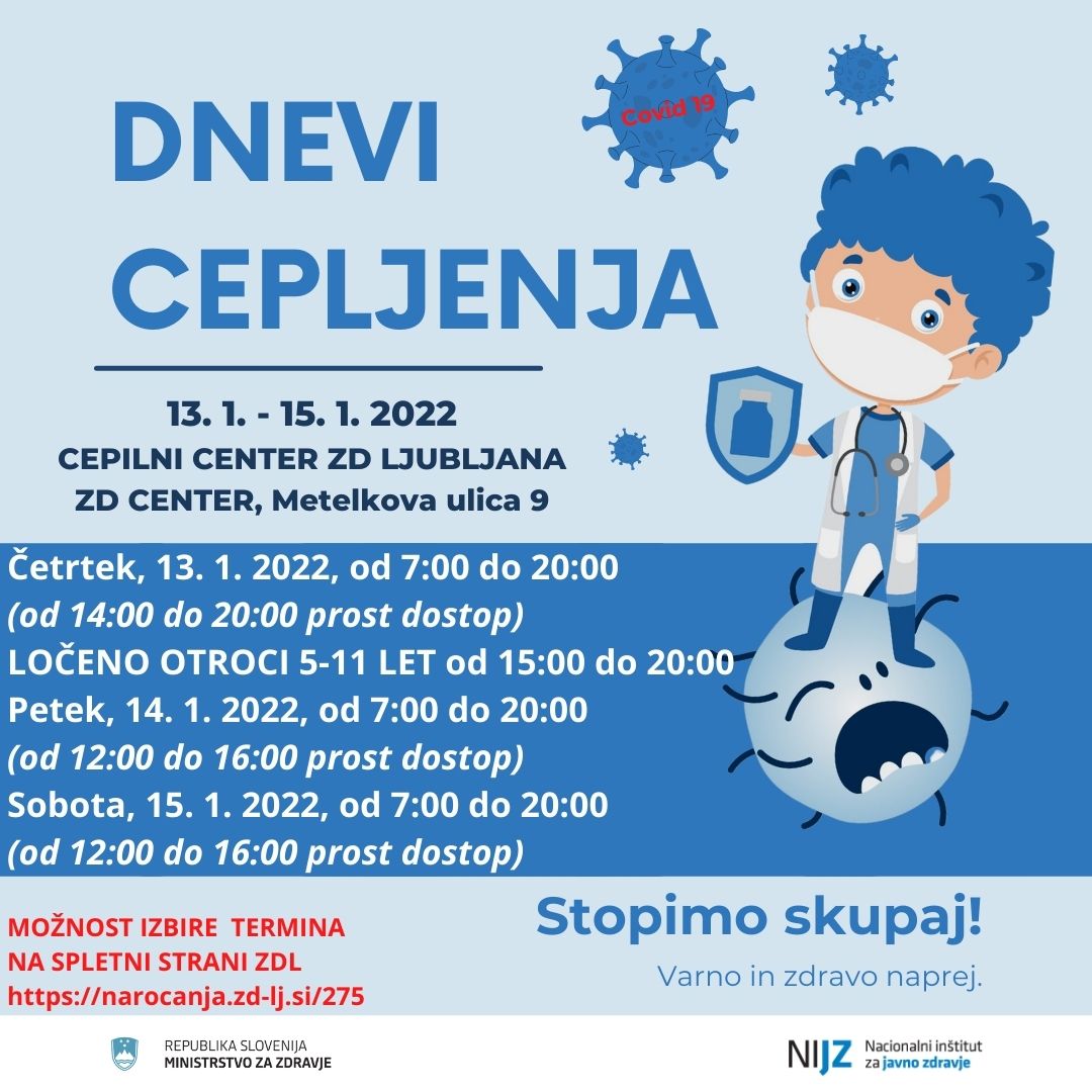 Dnevi cepljenja ZD Ljubljana zadnja