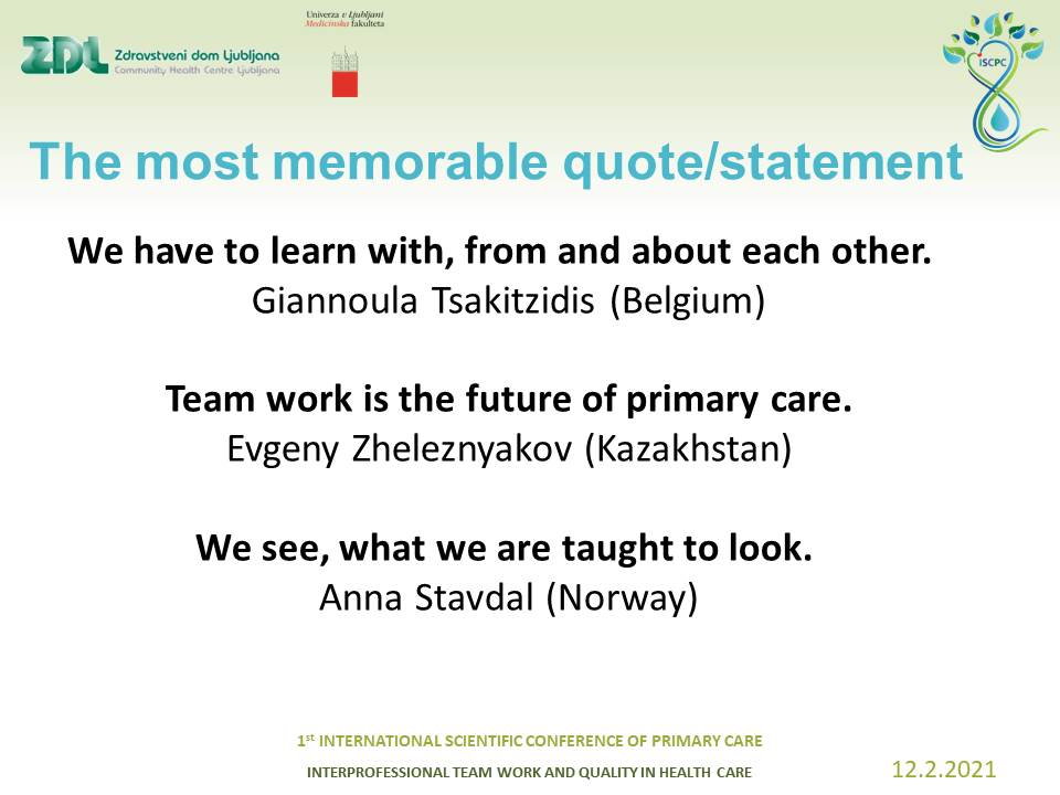 ISCPC the most memorable quote
